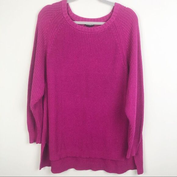 EXPRESS | Magenta Pink Crewneck Tunic Length Sweater Women’s Size Medium - Picture 1 of 9
